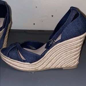NWT denim wedges